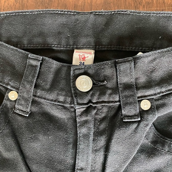 True Religion Black Straight Leg Jeans - Picture 5 of 7